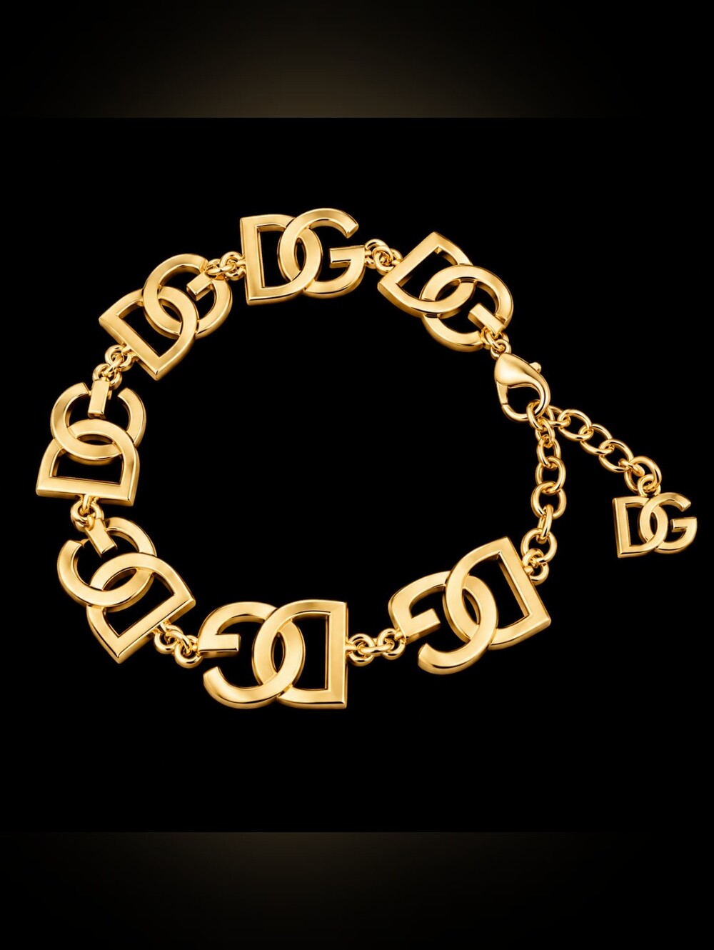 18kgp Dg Gold Link Logo Bracelet